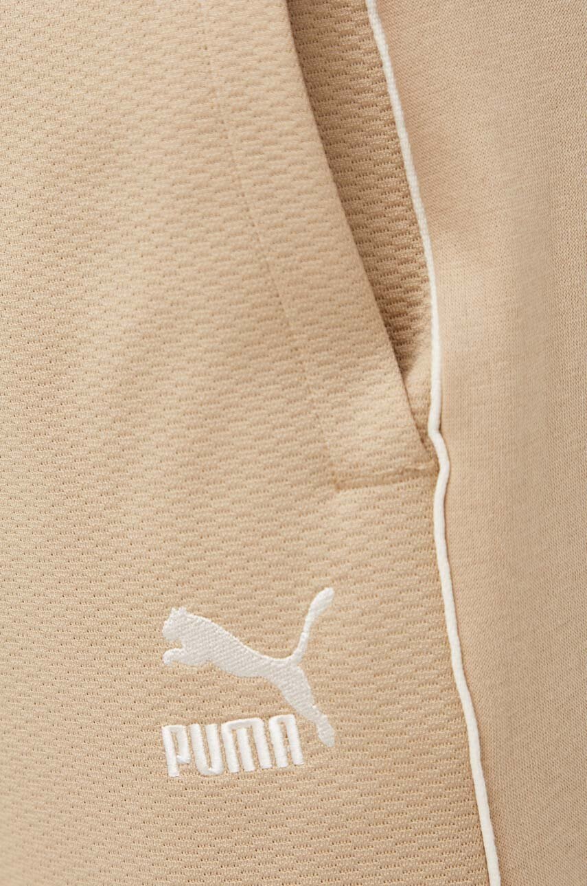 Спортивні штани Puma колір бежевий однотонні 