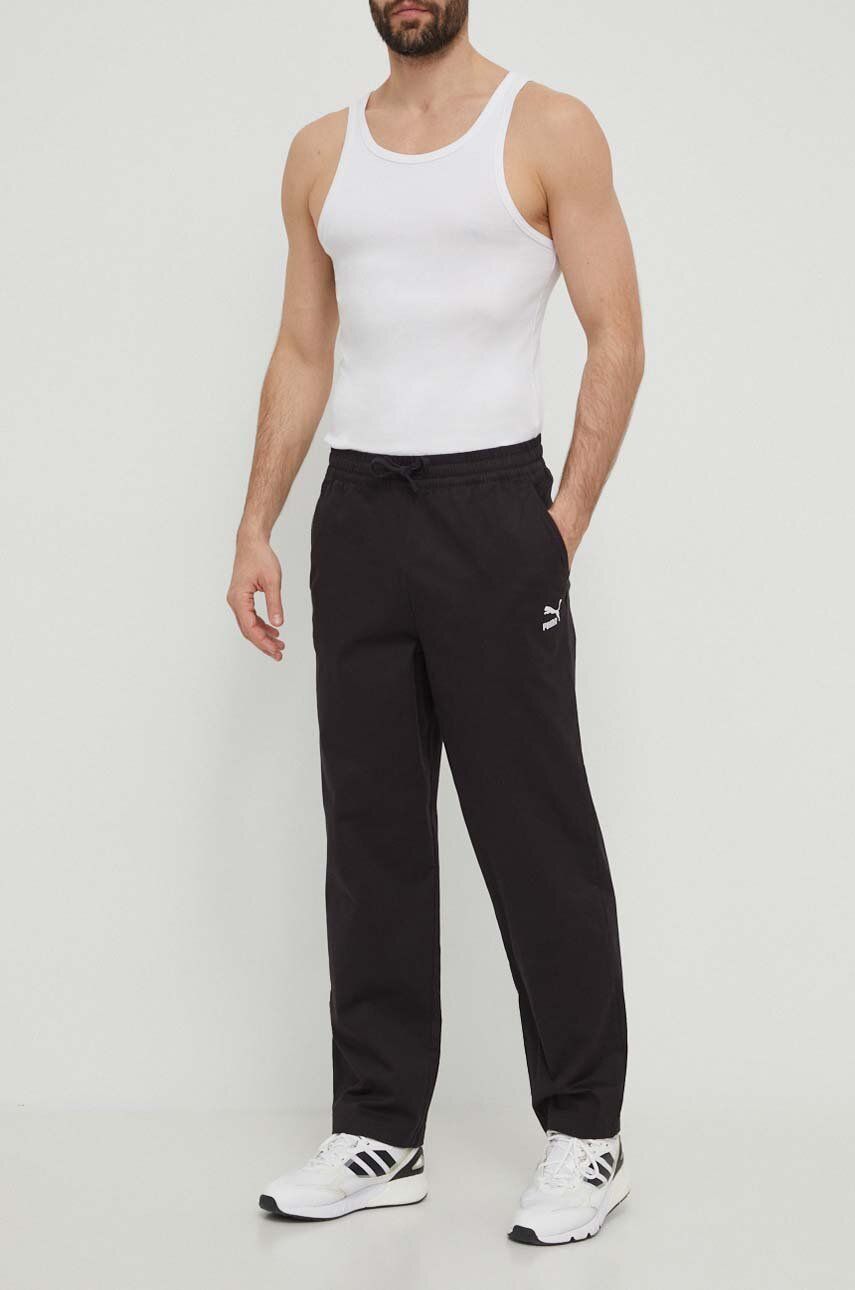 Puma pantaloni BETTER CLASSICS bărbați, culoarea negru, 624259