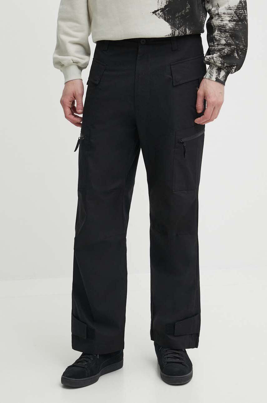 A-COLD-WALL* pantaloni de bumbac Static Zip Pant culoarea negru, cu fason cargo, ACWMB278C