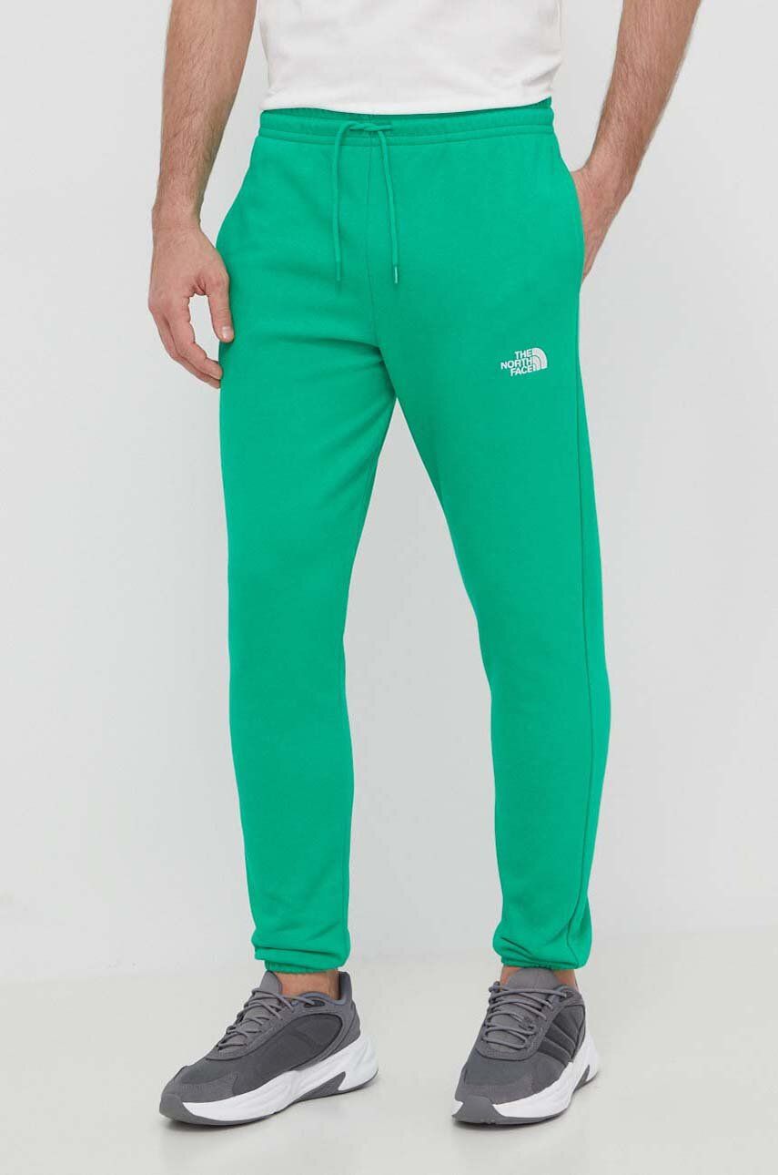 The North Face pantaloni de trening culoarea verde, neted, NF0A7ZJBPO81