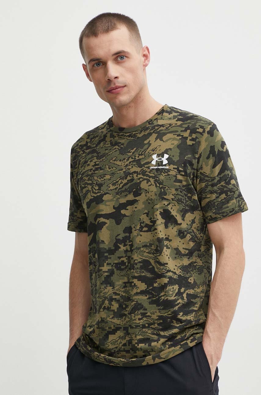 

Тениска за трениране Under Armour в зелено с десен, Зелен