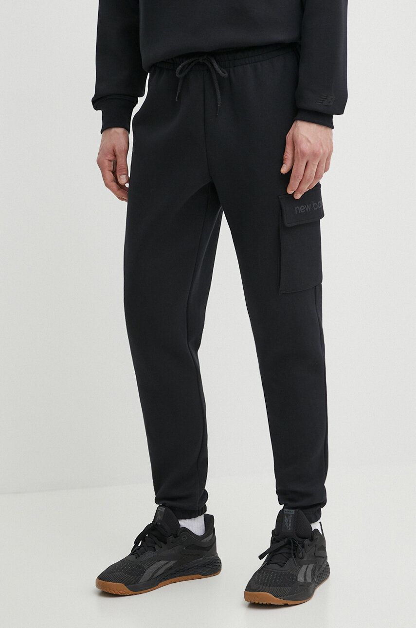 New Balance pantaloni de trening culoarea negru, neted, MP41553BK