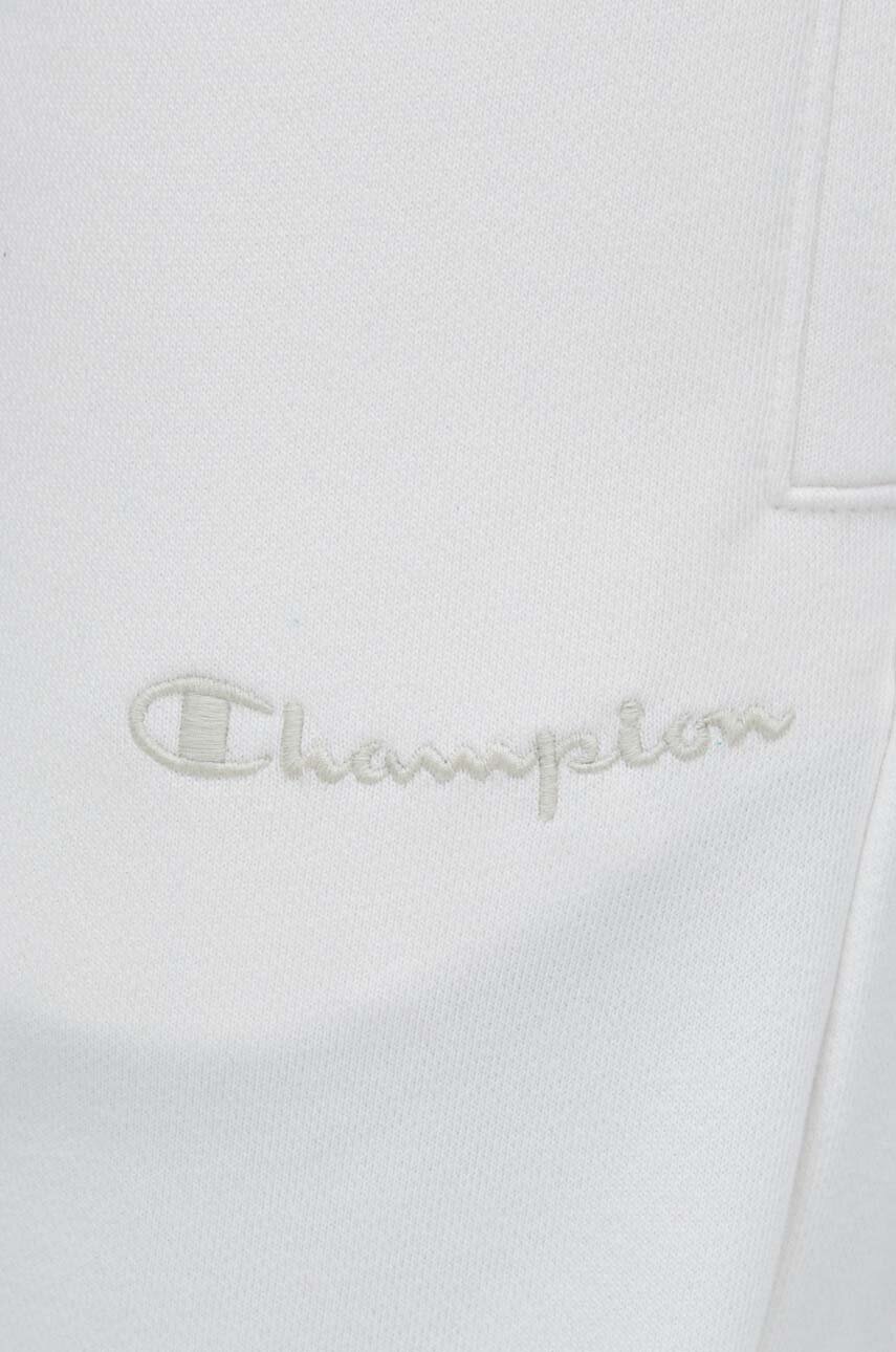 Спортивні штани Champion колір бежевий з аплікацією E20001 