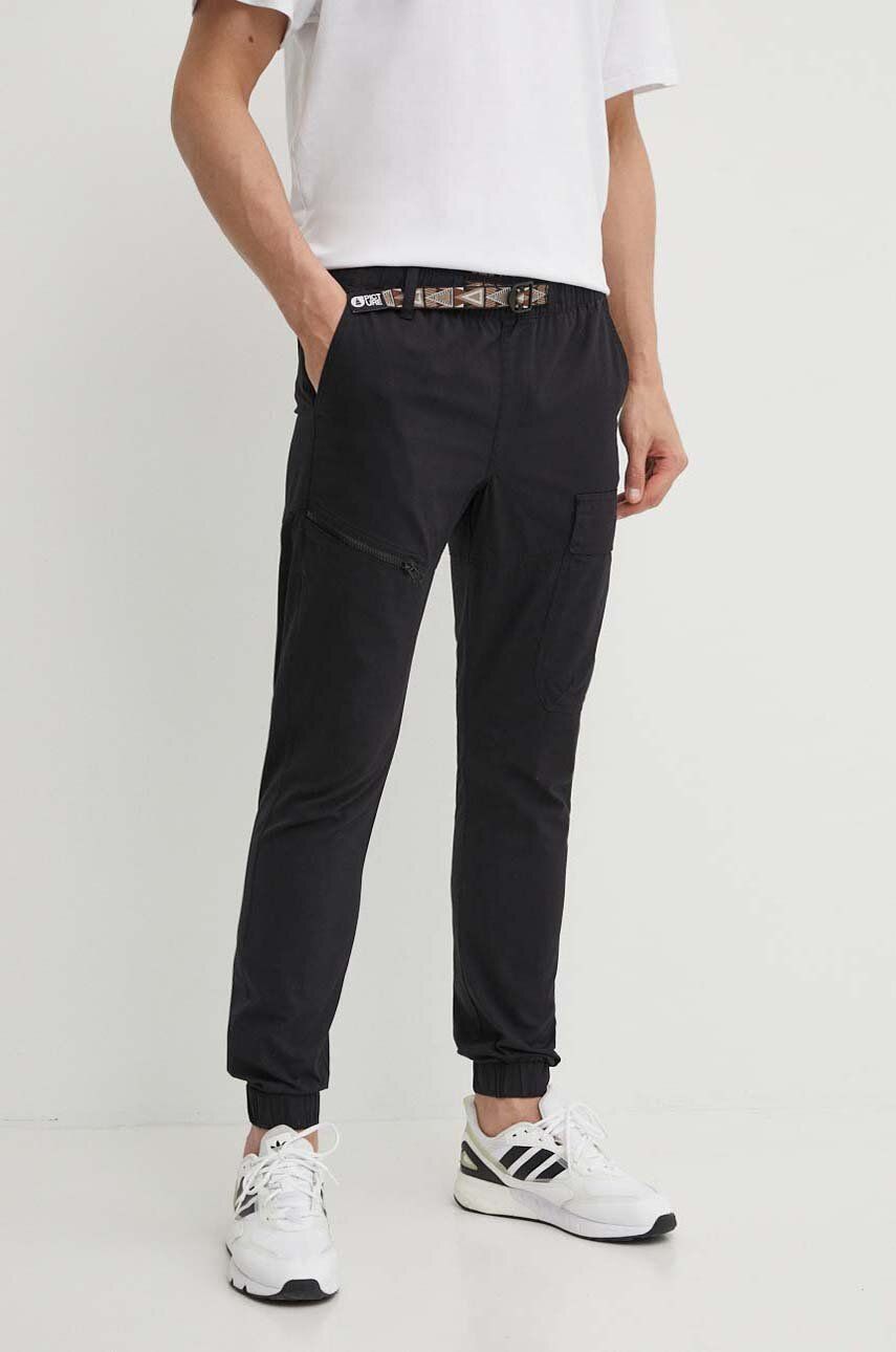 Picture pantaloni de bumbac Tohola culoarea negru, cu fason cargo, MJS067
