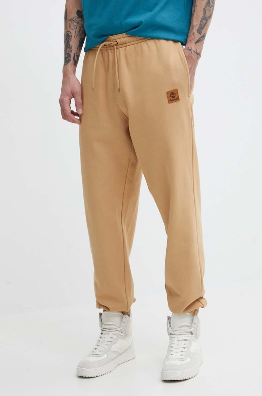 Timberland pantaloni de trening culoarea maro, neted, TB0A5UVYEH31