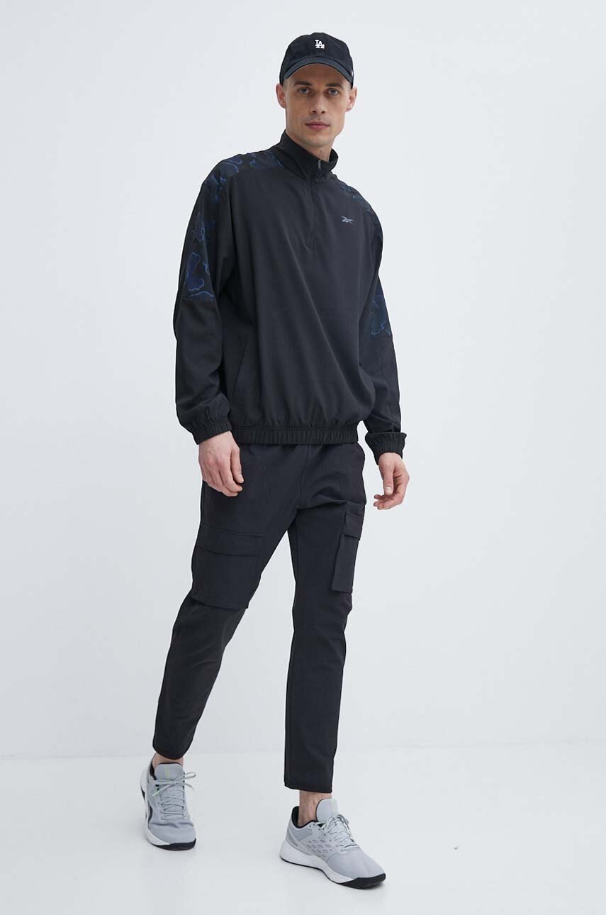 Παντελόνι Reebok Active Collective χρώμα: μαύρο, 100075607 φωτογραφία