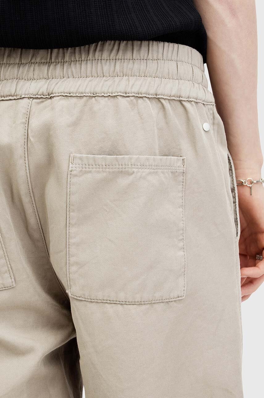 Штани з домішкою льону AllSaints HANBURY TROUSERS колір бежевий прямі MF080Y 