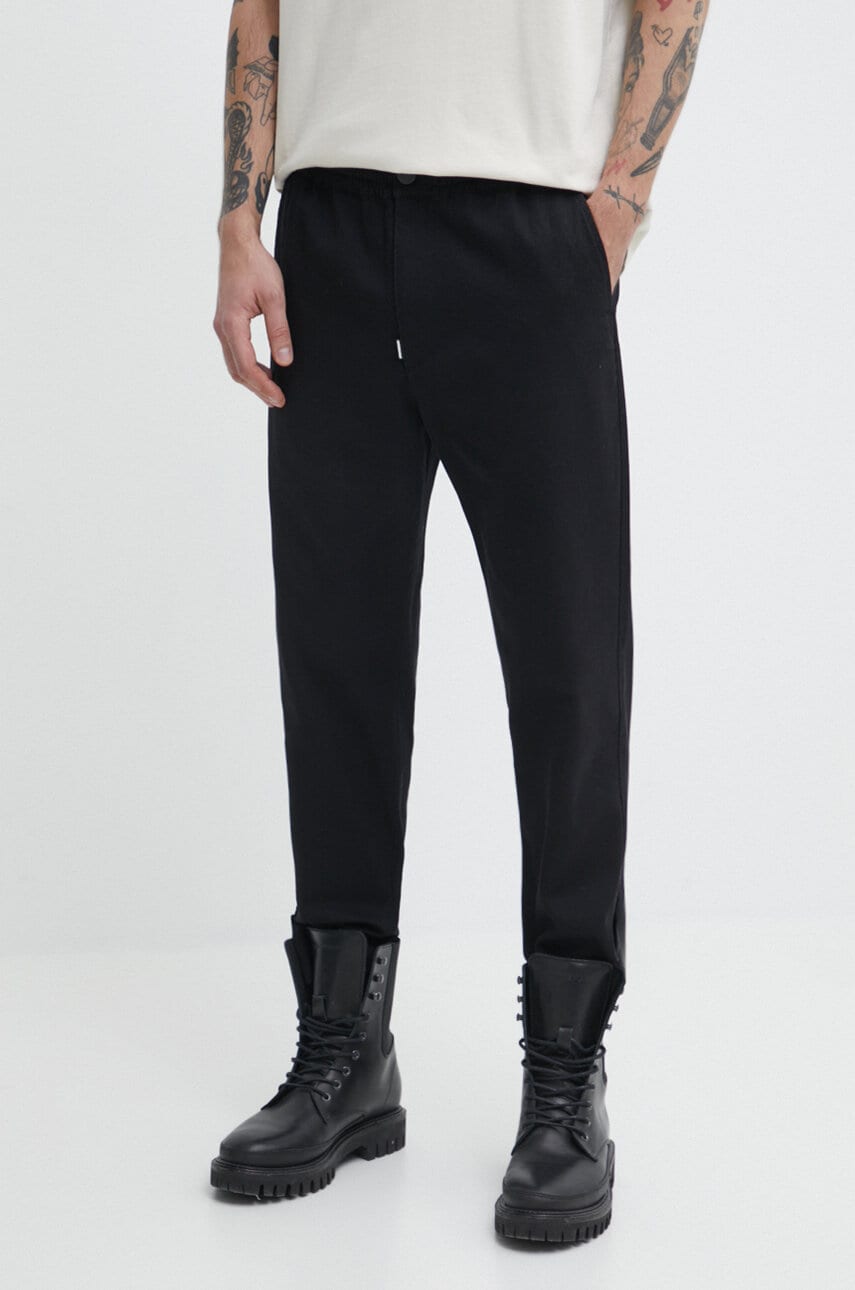 Sprayground pantaloni de bumbac culoarea negru, cu fason chinos