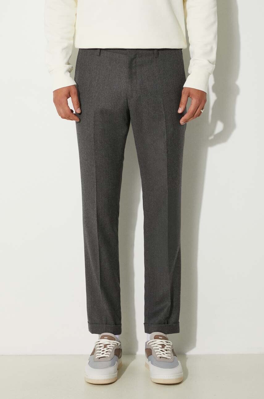 Levně Vlněné kalhoty Paul Smith šedá barva, ve střihu chinos, M1R-150M-G00109