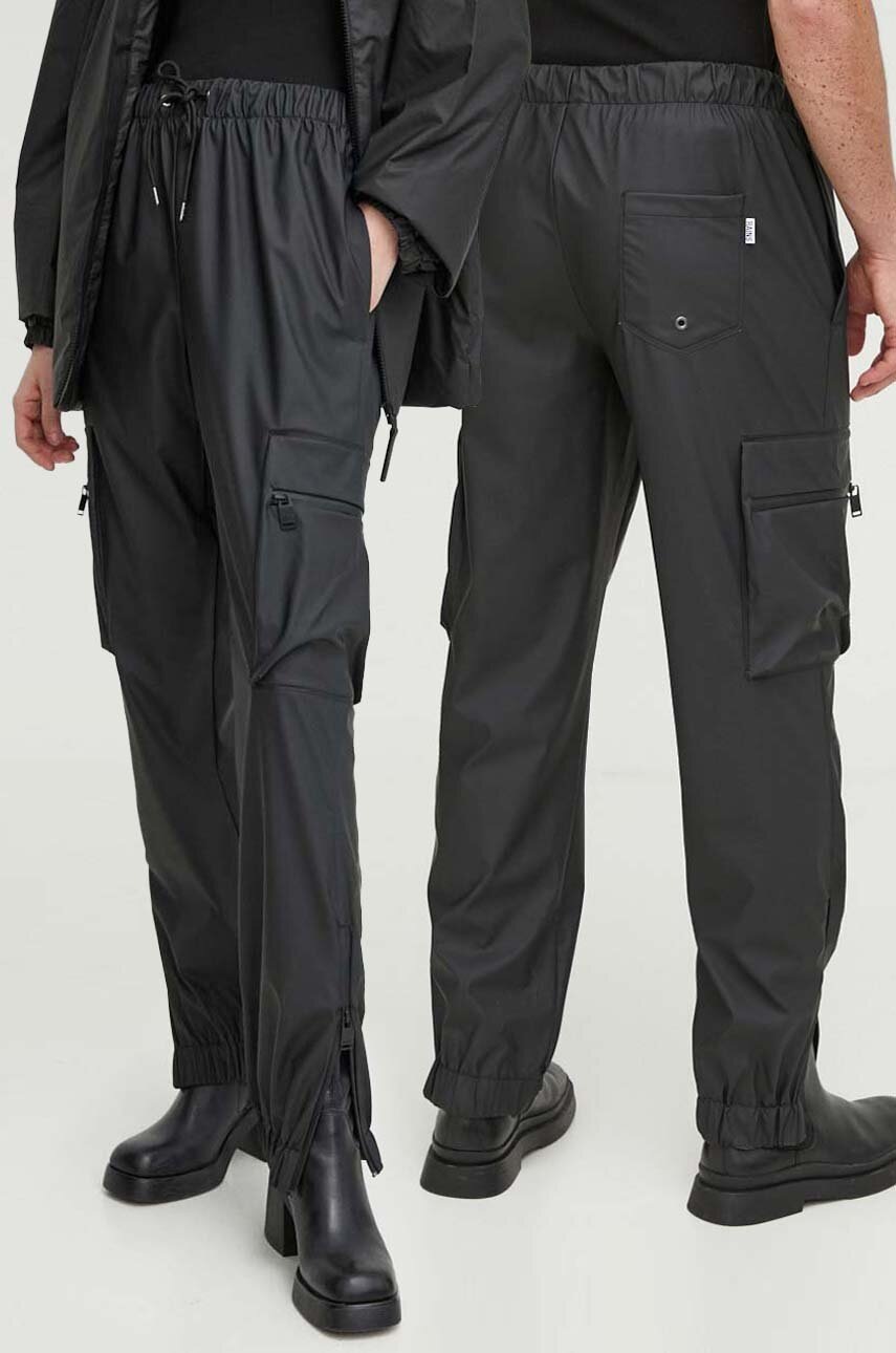 Rains pantaloni de trening 18850 Pants culoarea negru, neted