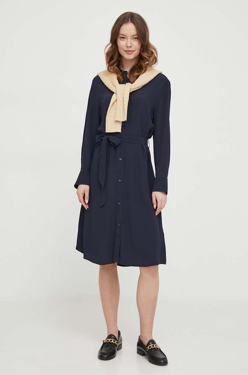 

Рокля Tommy Hilfiger в тъмносиньо къса разкроена WW0WW40563, Тъмносин