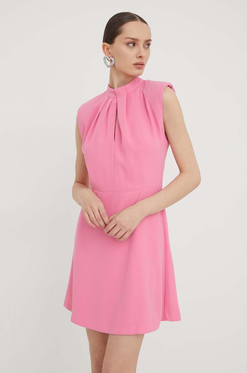 HUGO rochie culoarea roz, mini, drept 50504460