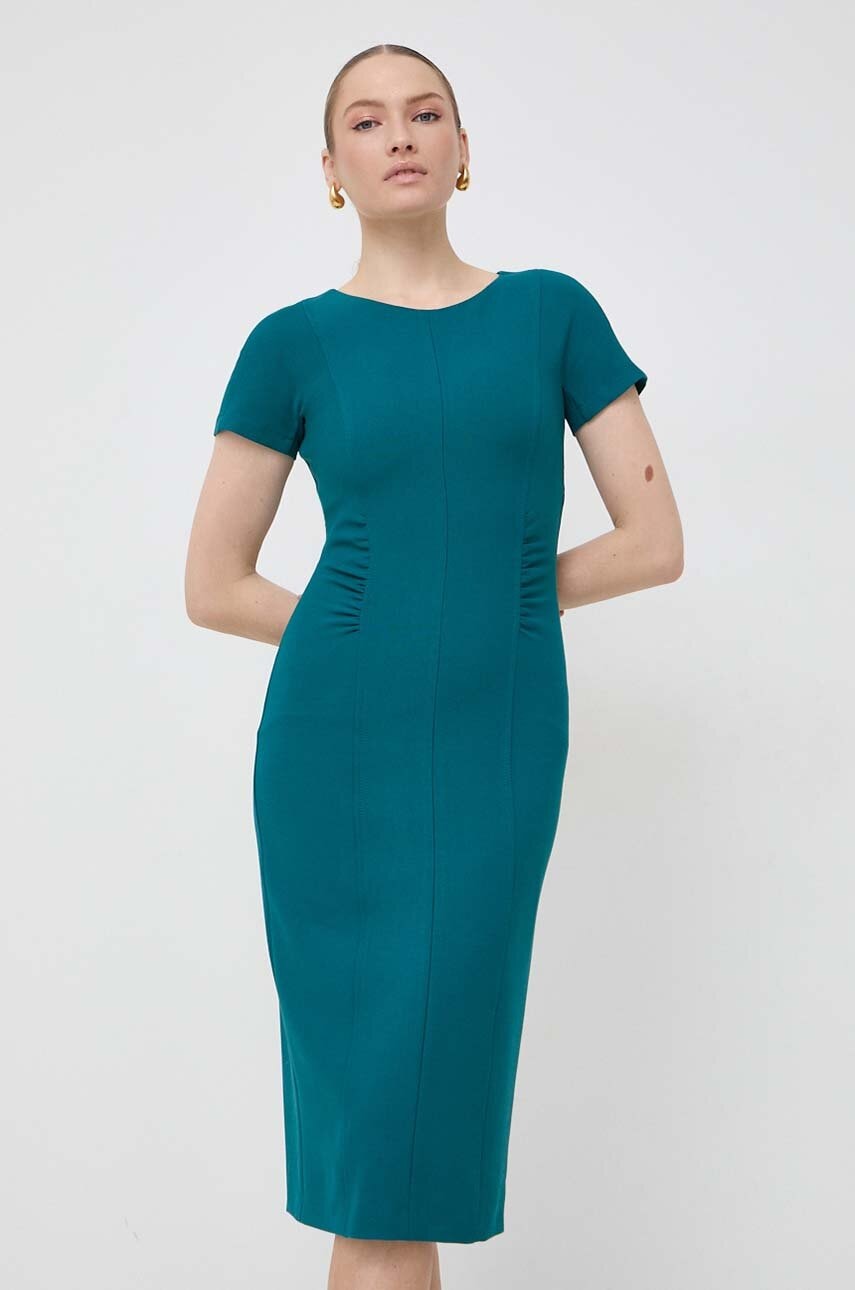 BOSS rochie culoarea verde, mini, mulată 50506992