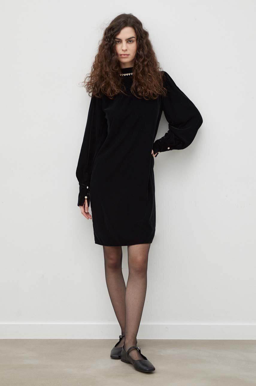 Bruuns Bazaar rochie culoarea negru, mini, drept