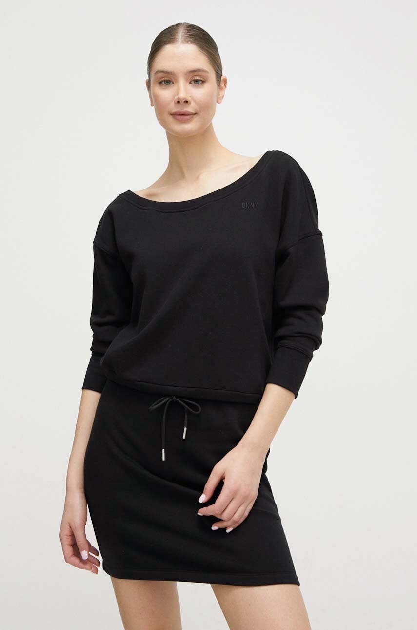 Φόρεμα DKNY χρώμα: μαύρο φωτογραφία