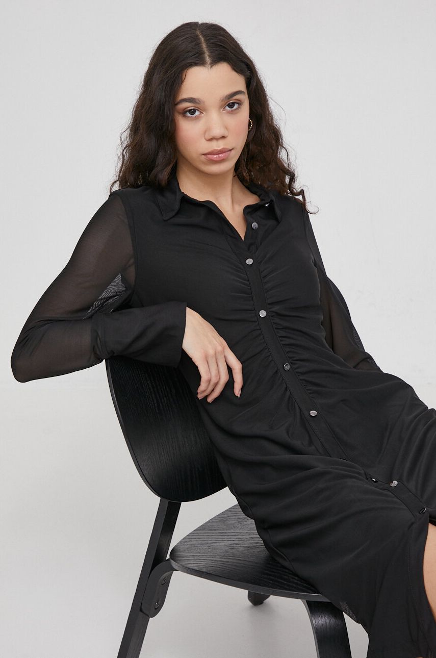 Šaty Dkny černá barva, mini, DD3KP370