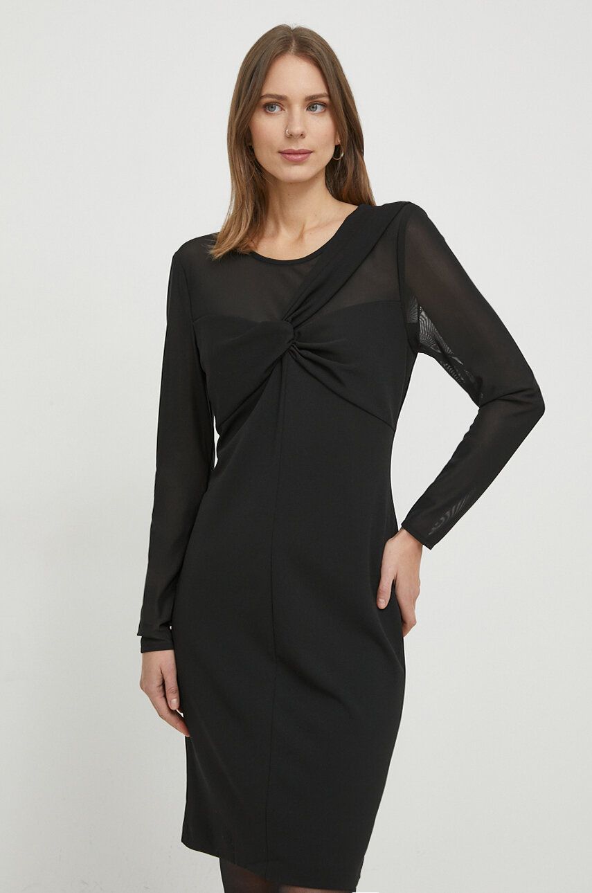 Dkny rochie culoarea negru, mini, drept