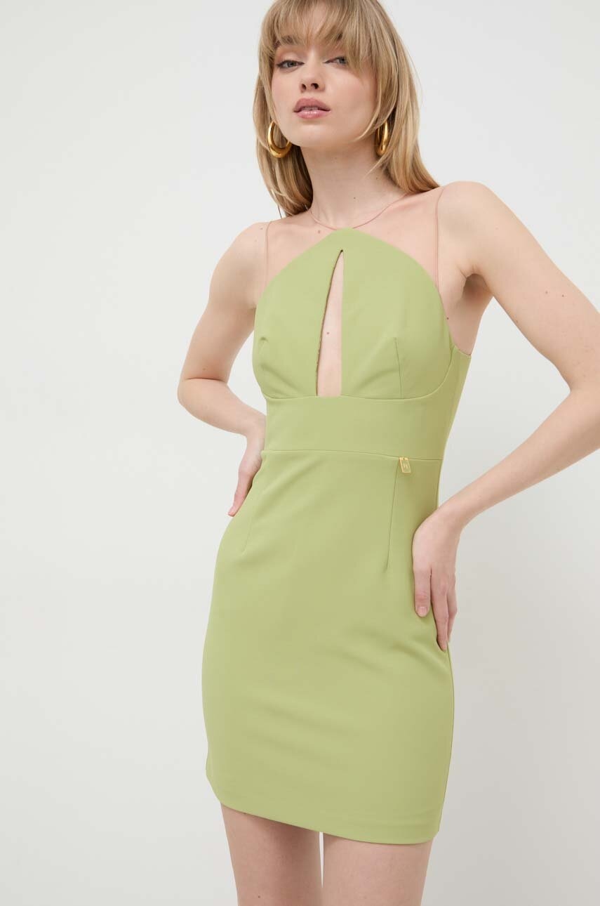 Elisabetta Franchi rochie culoarea verde, mini, mulata