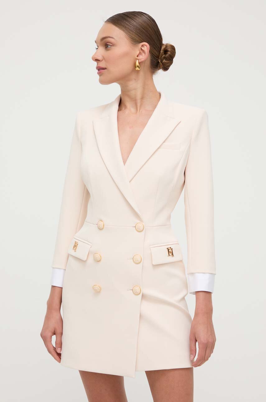 Сукня Elisabetta Franchi колір бежевий mini розкльошена