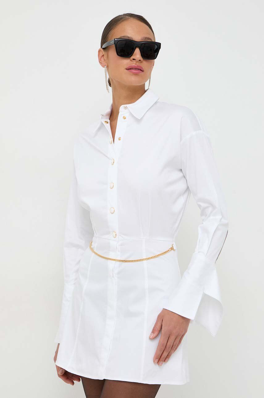 Elisabetta Franchi rochie culoarea alb, mini, drept
