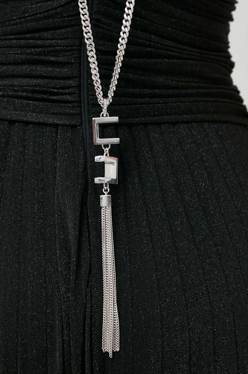Сукня Elisabetta Franchi колір чорний maxi розкльошена