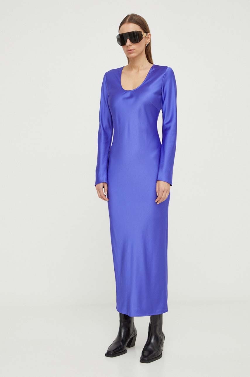 Samsoe Samsoe rochie culoarea violet, maxi, mulata