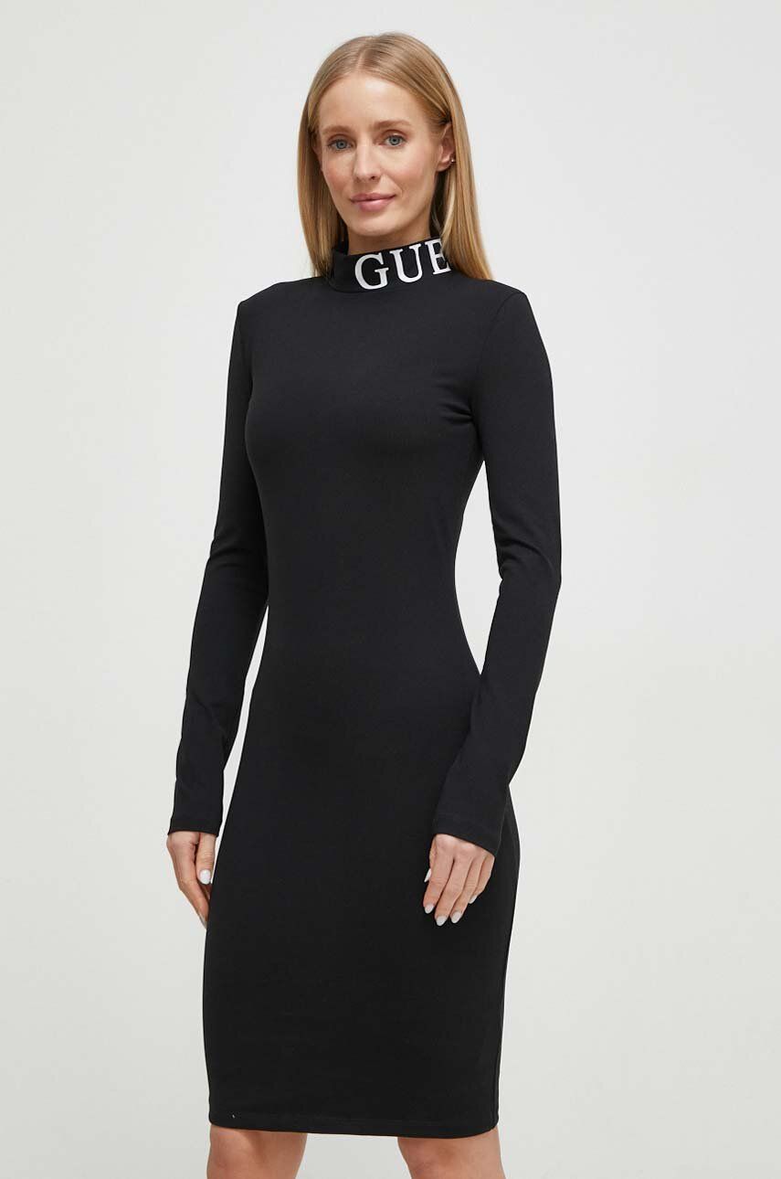 Levně Šaty Guess GIULIA černá barva, mini, V4RK01 MC04N