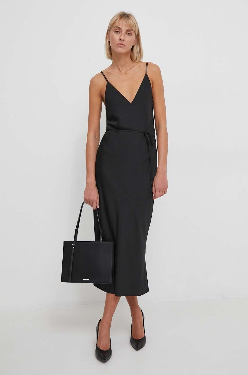 E-shop Šaty Calvin Klein černá barva, maxi