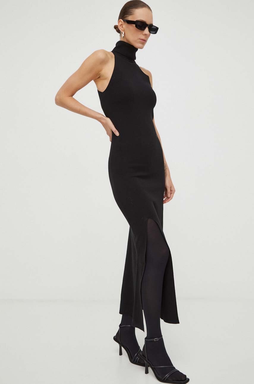 G-Star rochie din bumbac culoarea negru, maxi, mulată