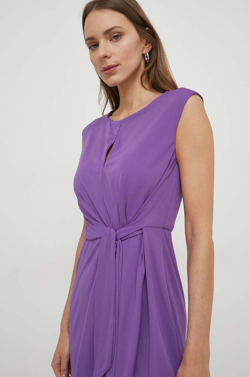 Сукня Lauren Ralph Lauren колір фіолетовий midi облягаюча