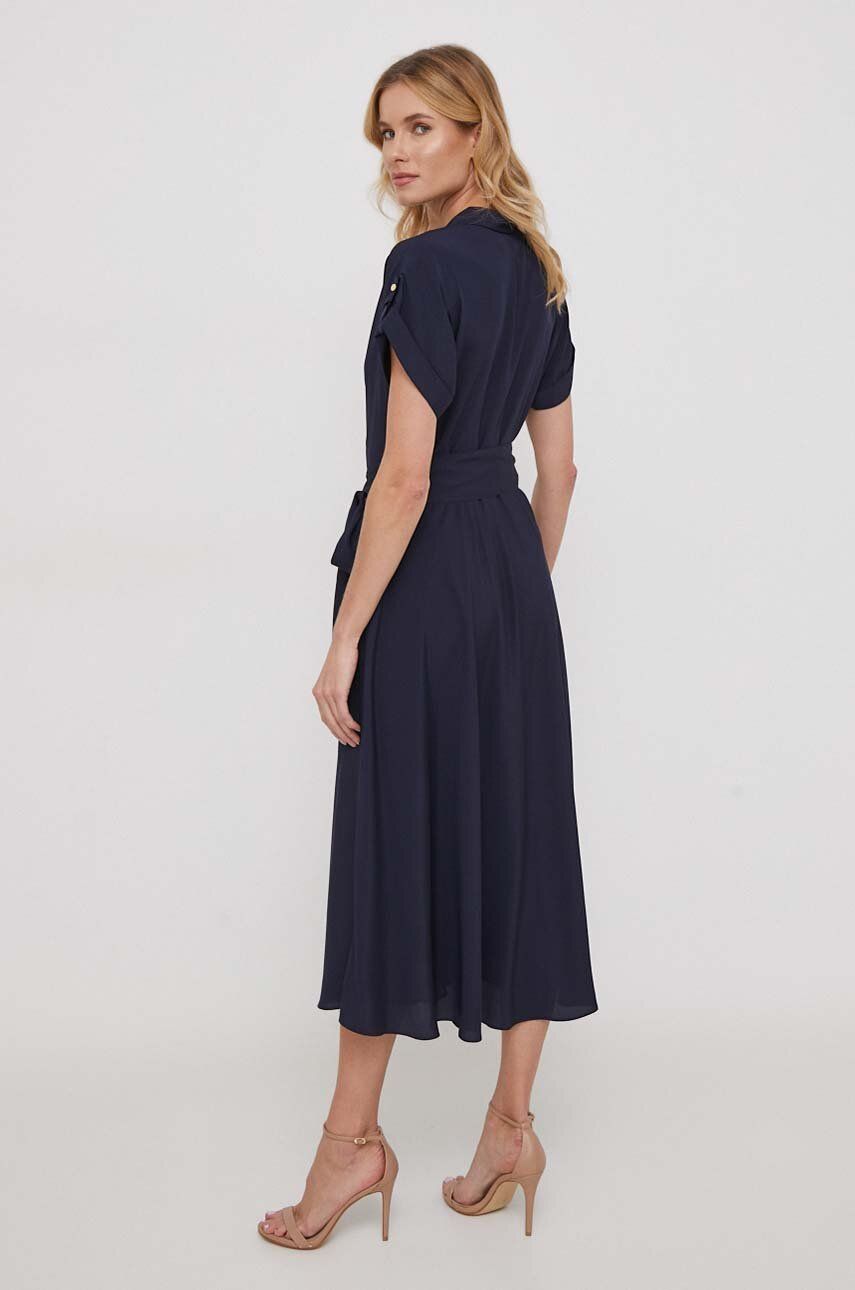 Сукня Lauren Ralph Lauren колір синій midi розкльошена
