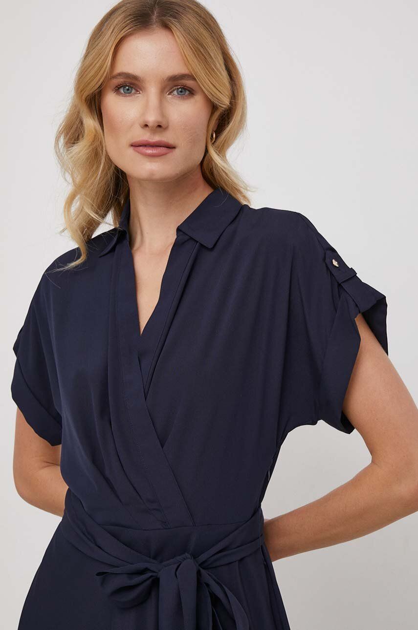 Сукня Lauren Ralph Lauren колір синій midi розкльошена