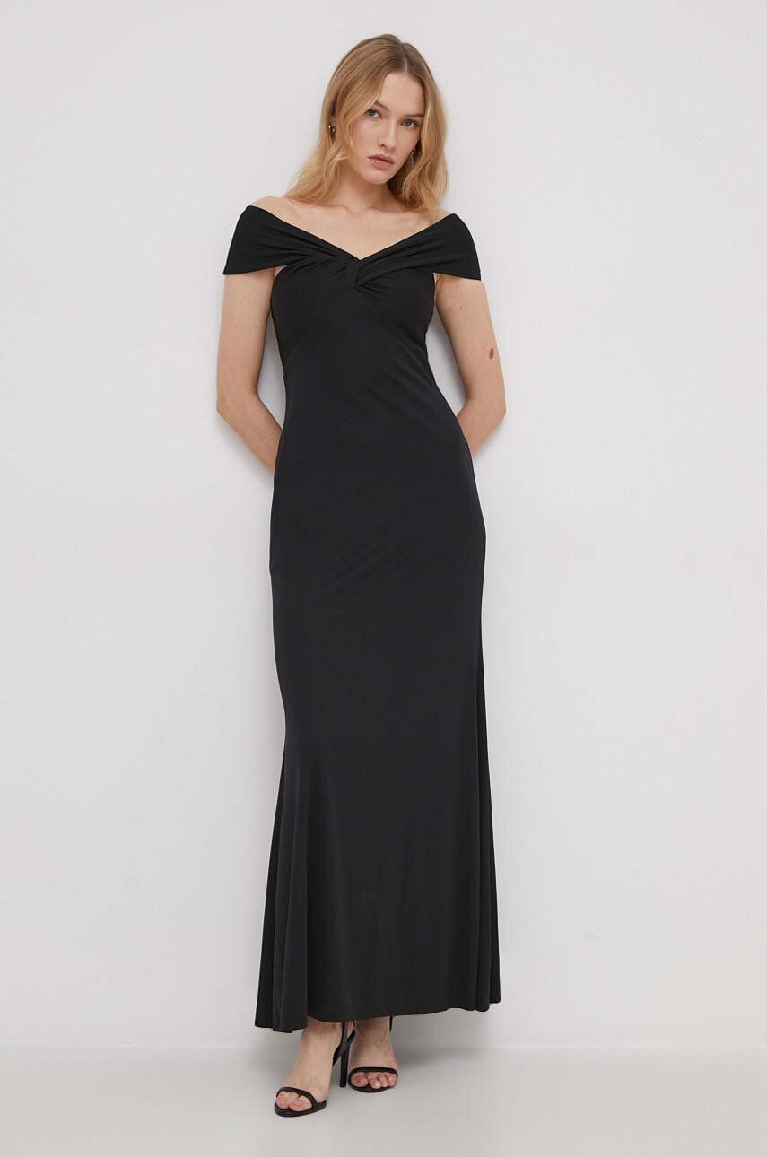 Levně Šaty Lauren Ralph Lauren černá barva, maxi, 253925920