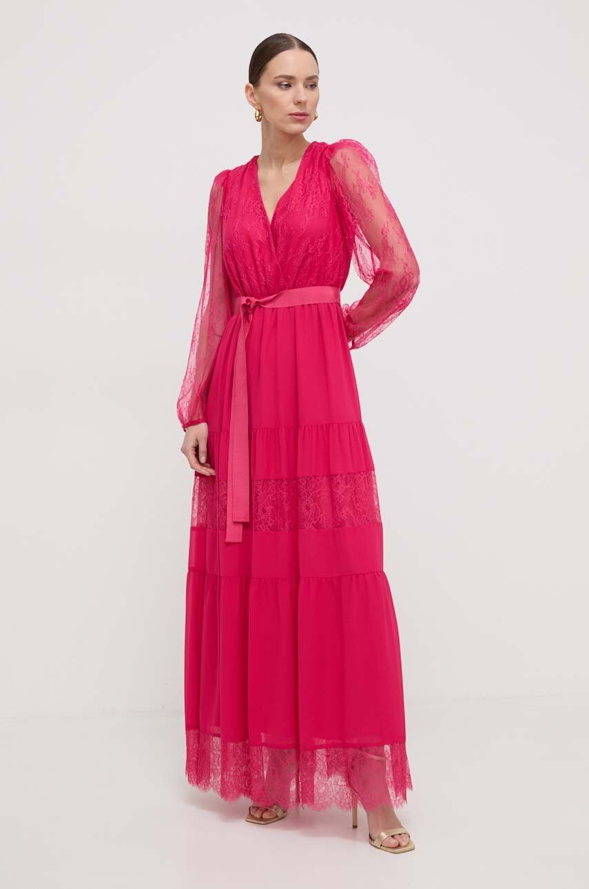 Сукня Twinset колір рожевий maxi розкльошена