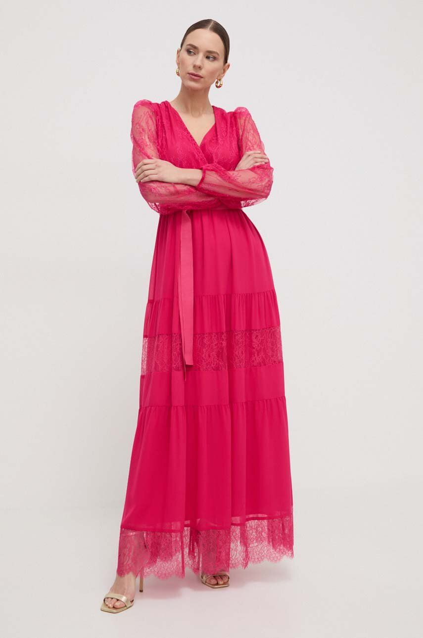Сукня Twinset колір рожевий maxi розкльошена