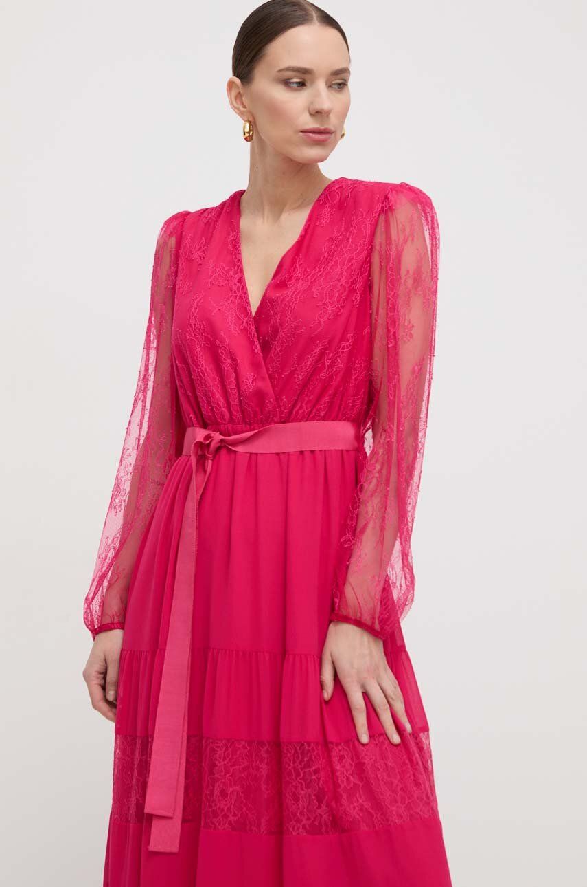 Сукня Twinset колір рожевий maxi розкльошена