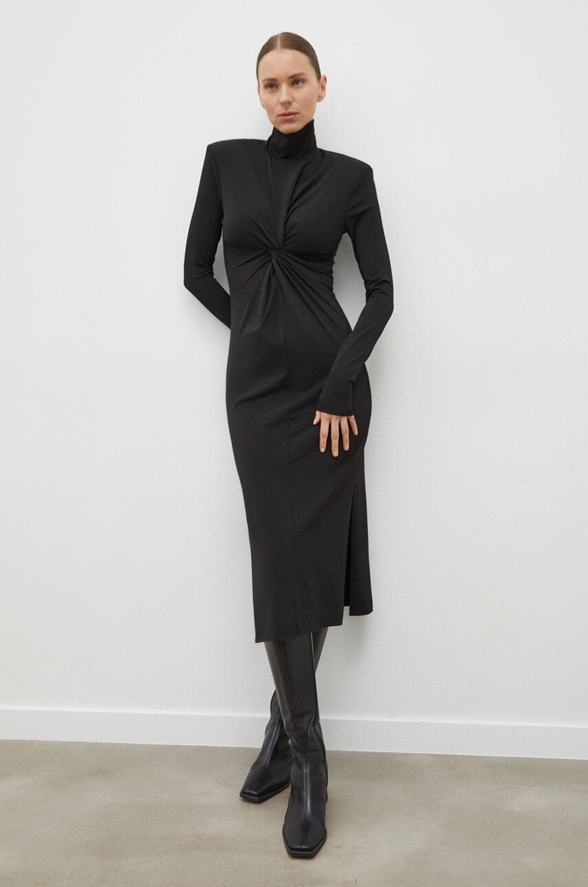 Day Birger et Mikkelsen rochie culoarea negru, midi, mulata