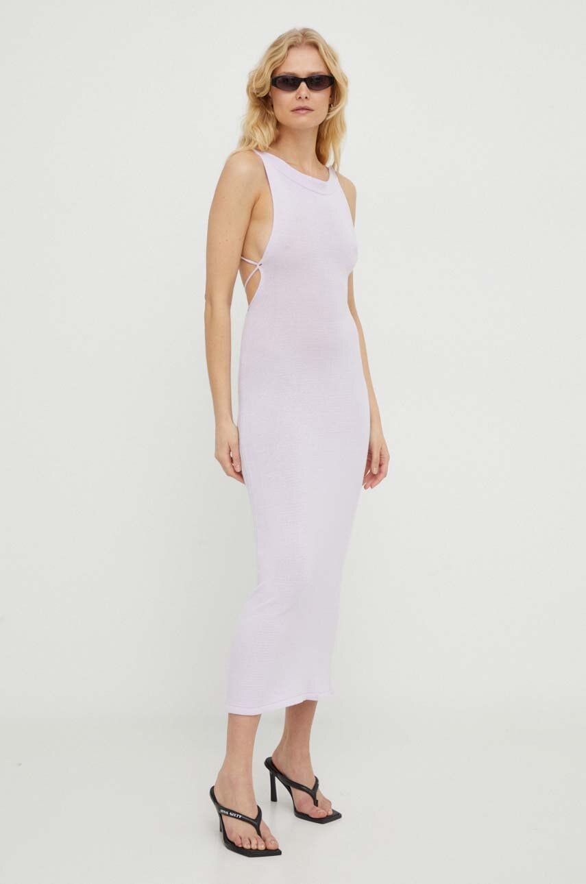 Alohas rochie culoarea violet, midi, mulata