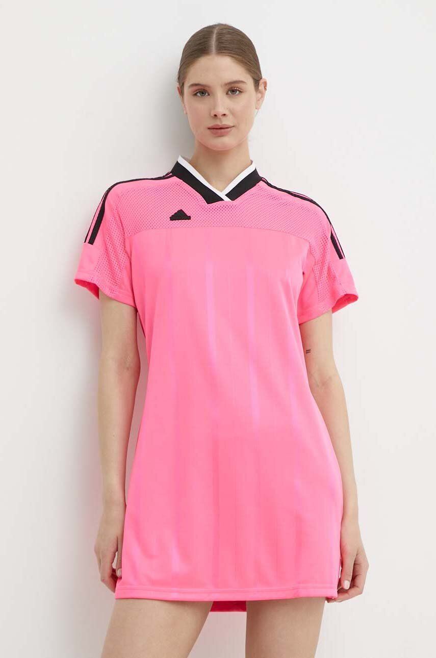 adidas rochie TIRO culoarea roz, mini, drept, IS0732