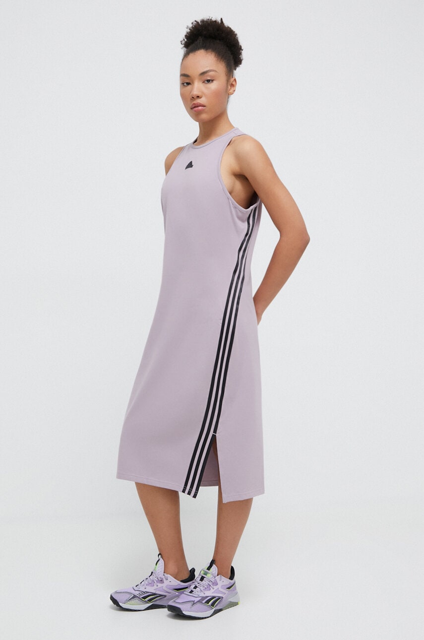 adidas rochie culoarea violet, mini, drept IS3657