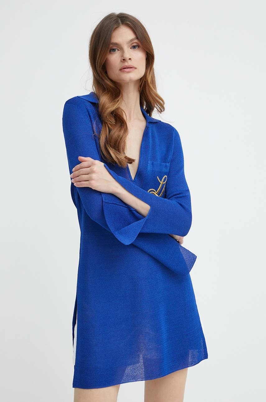 Luisa Spagnoli rochie RUNWAY COLLECTION mini, drept, 58347 - SS24 SUD0IE 55X F1 Luisa Spagnoli rochie RUNWAY COLLECTION mini, drept, 58347