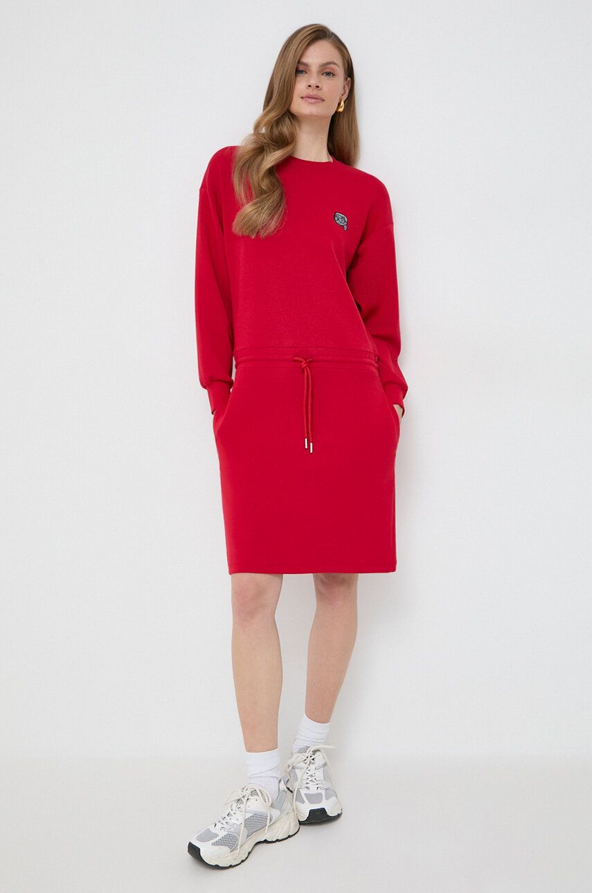 Karl Lagerfeld rochie culoarea rosu, mini, drept