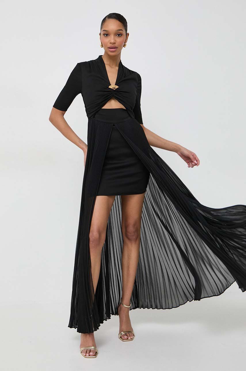 Karl Lagerfeld rochie culoarea negru, maxi, evazati