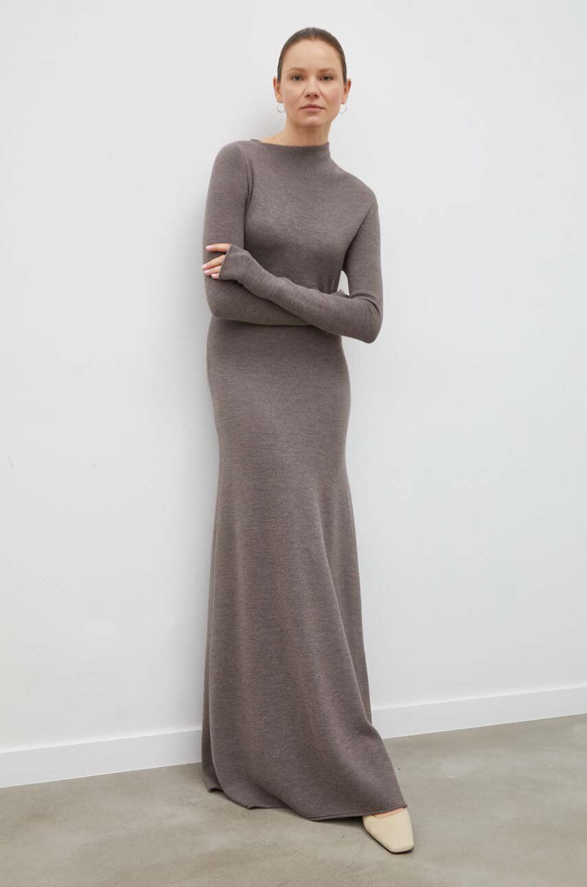Lovechild rochie din lana culoarea gri, maxi, drept