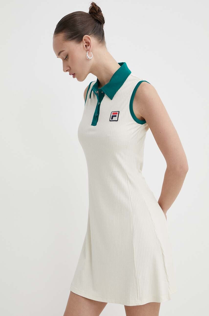 Сукня Fila Lahore колір бежевий mini облягаюча FAW0739