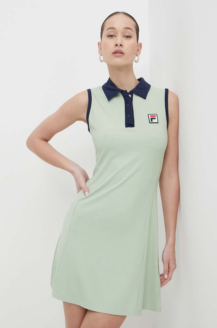 Fila rochie Lahore culoarea verde, mini, mulata, FAW0739