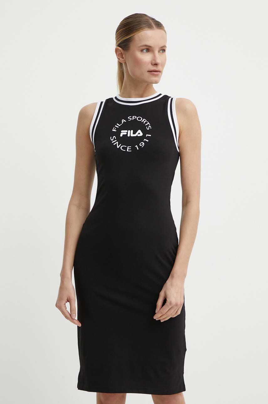 Fila rochie Lublin culoarea negru, mini, mulata, FAW0759