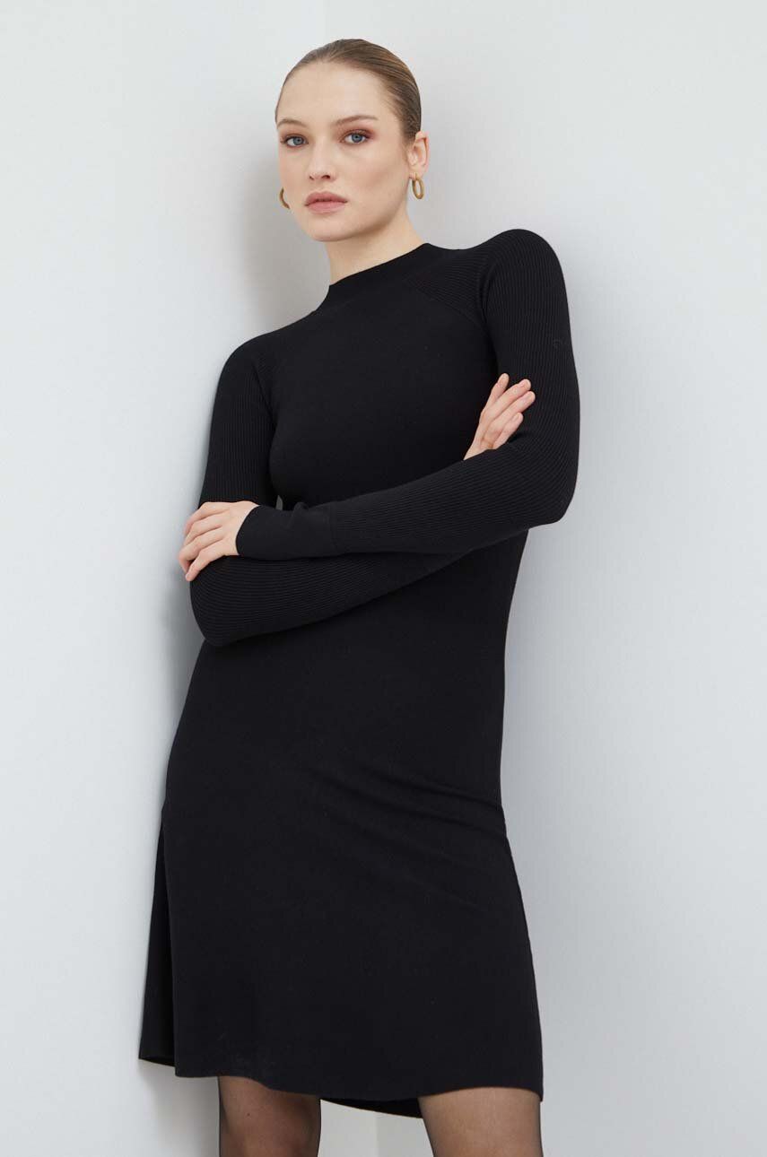 Max Mara Leisure rochie culoarea negru, mini, evazați 2416320000000
