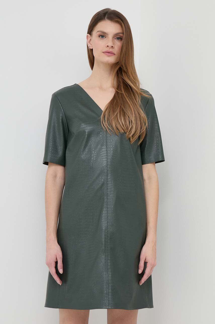 Max Mara Leisure rochie culoarea verde, mini, drept 2416620000000