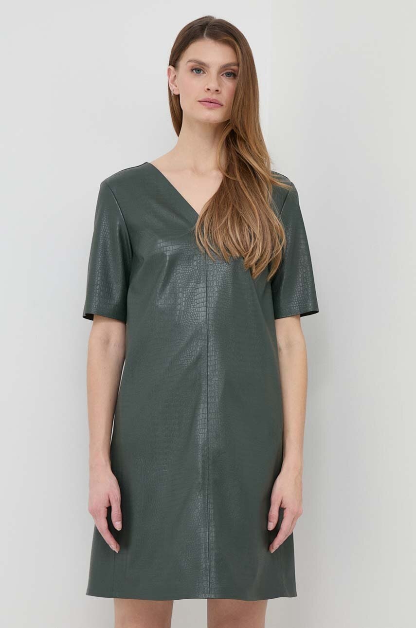 Max Mara Leisure rochie culoarea verde, mini, drept